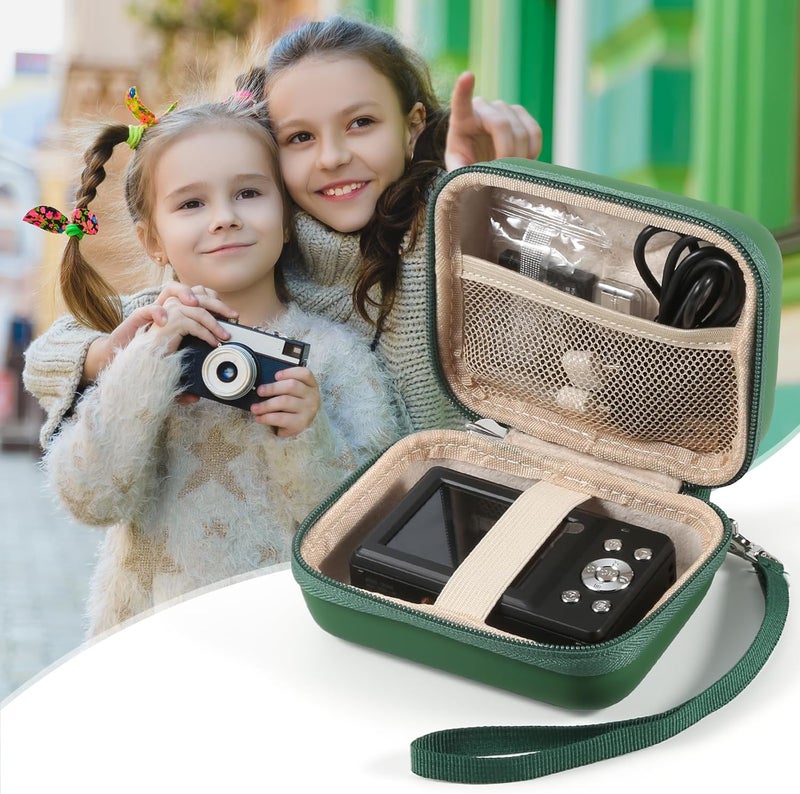 BLK8IGHT Digital Camera Case for AbergBest 21 Mega Pixels 2.7" LCD Rechargeable HD/Kodak Pixpro/Canon PowerShot ELPH 180/190/Sony DSCW800/DSCW830 Cameras, Travel Carrying Protective Case for Camera- Darkgreen - Image 2